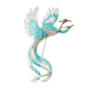 Colorful Rhinestone Phoenix Brooches For Women Men Clothing Accessories Enamel Animal Legend Bird(Color2)