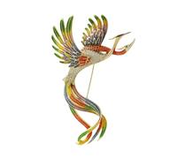 Colorful Rhinestone Phoenix Brooches For Women Men Clothing Accessories Enamel Animal Legend Bird(Color1)