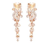 Colorful Rhinestone Statement Dangle Drop Earrings for Women Fashion Long Zircon Geometric Dangling Earrings Wedding Chandelier Earrings Jewelry Gifts, L, Metal, No Gemstone