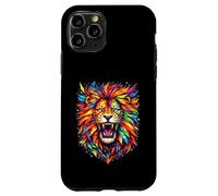 Colorful Roaring Lion Geometric Wildlife Art Case for iPhone 11 Pro