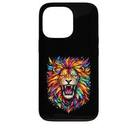 Colorful Roaring Lion Geometric Wildlife Art Case for iPhone 13 Pro
