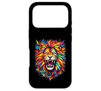 Colorful Roaring Lion Geometric Wildlife Art Case for iPhone 17 Pro