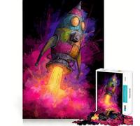 Colorful Rocket Launching Space Jigsaw Puzzles 1000 Pieces for Adults Brain Exercise, Decompress, Family Game, Home Art (38x52cm)