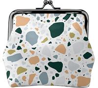 Colorful Rocks Women's Leather Coin Purse, Small Change Pouch with Kiss-Lock Clasp Closure Buckle Wallet for Girl Gift