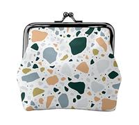Colorful Rocks Women's Leather Coin Purse, Small Change Pouch with Kiss-Lock Clasp Closure Buckle Wallet for Girl Gift