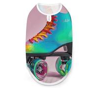 Colorful Roller Skates Dog Shirt Quick Dry Breathable Pet T-Shirt Soft Stretchy Sleeveless Vest Dog Apparel S