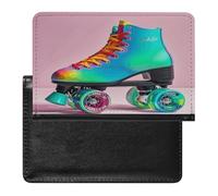 Colorful Roller Skates Passport Holder with Card Slots Portable Passport Cover Compact Waterproof Passports Protector