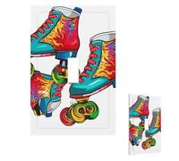 Colorful Roller Skates Wall Plate Cover Modern Decorative 1 Gang Light Switch Cover Unbreakable Receptacle Outlet Covers For Living Room Bedroom Home Decor Single Toggle