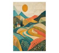 Colorful Rolling Fields Jigsaw Puzzle 1000 Pieces in Wood, Mind Game