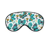 Colorful Romantic Butterflies Sleeping Eye Mask Eye Shade with Adjustable Strap Blindfold for Airplane Travel