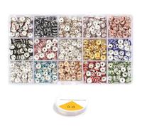 Colorful Rondelle Crystal Bead Spacers, Four 8mm 4, B | Sparkling Crystals with Delicate Rondelle Beads for Elegant Jewelry Creation and Beading Work