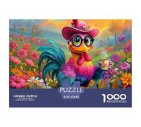 Colorful Rooster Gardening Non Fading Material Fun Relaxing Activity, Perfect for Reducing Anxiety And Enjoying Calm Time 52x38cm/1000pcs