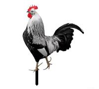 Colorful Rooster Outdoor Sculpture Attractive Yard Art for Gardens and More (A)