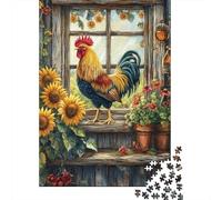 Colorful_rooster Puzzles1000 Pieces Wooden Puzzle Jigsaws for Adults Brain Teaser Puzzles For Adults 1000pcs (75x50cm)