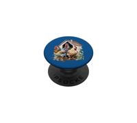 Colorful Roosters Hanging Around The Hen House PopSockets Adhesive PopGrip