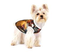 Colorful Roosters Premium Dog Tshirt - Soft 100% Cotton Ropa Para Perros, Perfect for Small to Medium Dogs, Stylish and Comfortable Shirts for Dogs L