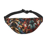 colorful roosters standing together Travel Fashion Waist Bag, Suitable for Sports, Running, Cycling, Traveling, Fishing Boys Large Crossbody Waist Bag,
