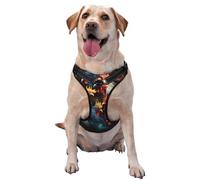 Colorful Roosters Standing Together X-Large Printed pet Traction Vest for Pets to wear When Walking The Dog or Climbing Mountains