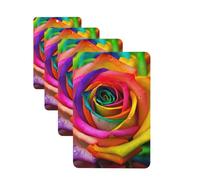 Colorful Rose Car Air Freshener Cards for Women Men 4 Pack Cute Car Accessories Long Lasting Scent Car Diffuser Hanging Auto Aromatherapy Tablets Car Fresheners Gifts