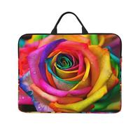 Colorful Rose Laptop Case Sleeve 14 inch Shockproof Protective Notebook Case Travel Laptop Bag with Handle Waterproof Computer Cover Briefcase Handbags for Men Women