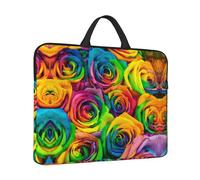Colorful Rose Print Protective 14 Inch Laptop Case,Laptop Sleeve With Handle Compatible,Carrying Computer Bag