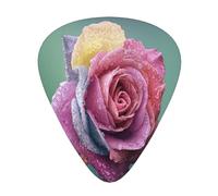 Colorful Rose Romance Petals Plant,12 Pcs Guitar Pick,3 Different Thickness Plectrums for Acoustic Guitar Bass Ukulele (0.46mm 0.96mm 0.71mm)