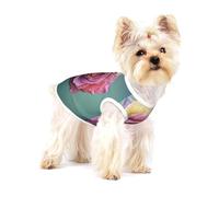 Colorful Rose Romance Petals Plant,Cotton Sleeveless Pet T-Shirt Soft Stretchy Puppy Breathable Vest,L