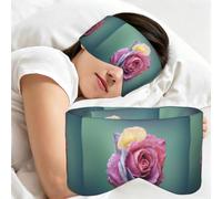 Colorful Rose Romance Petals Plant, Sleep Mask for Home Travel, Full Eye Covers Light Blocking Eye Mask Sleep Eye and Ear Muffs