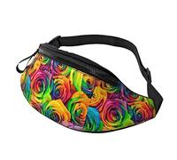 Colorful Rose Waist Pack Fanny Packs for Men Women Waist Bag with Adjustable Strap for Running Travel Hiking Dog Walking Workout