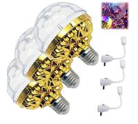 Colorful Rotating Disco Ball Light, LED Plug in Disco Ball Light, RgbDisco Lights Bulb, Plug in RGB LED Stage Lights for Home Room Dance Parties (3)