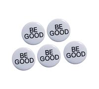 Colorful Round ABS Badges Set of 5 Pieces Creative Design Be Good Pin Buttons for Accessories and Gifts Good Deeds Round Badge