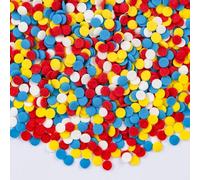 Colorful Round Confetti Sprinkles,Edible Cake Decorations for Baking,130g,Red Blue Yellow White Sugar Sprinkle,Fancy Baking Cupcakes Cookie Donuts Ice Cream Toppers,Birthday,Children's Party Supplies