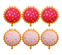 Colorful Round Shaped Foil Balloons,18 Inch Red Pink Cookie Chip Mylar Helium Balloons Decor for Birthday Party Baby Shower Milk and Cookies Themed Decorations(6 Pcs)