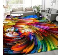Colorful Rug Perfect for Living Rooms, 180x300cm Modern Abstract Optical Illusion Swirl, Beautiful Stylish Indoor Large Area Rugs Washable Non-Slip Rainbow Rugs Perfect for Living Rooms Bedrooms