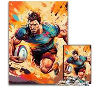 Colorful Rugby 1000Pc Adults Jigsaw Puzzle Wooden Jigsaw Puzzles for Adults for Teenagers & Family Fun - DIY Brain Teaser Game Gift 50x75CM/19.68x29.52inch