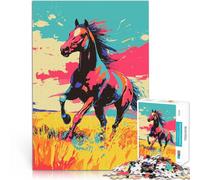 Colorful Running Horse Pop Art2000 Pieces Jigsaw Puzzles for teenagers Quiz game Every Piece is Unique - Challenging Family Fun Game 70x100cm
