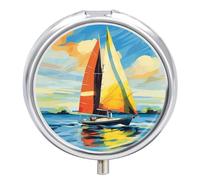 Colorful Sail Boat Pill Case Travel Pill Container Mini Travel Medicine Tablet Vitamin Holder Organizer Medicine Cod Liver Oil Storage