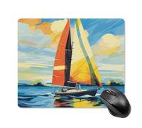 Colorful Sail Boat Square Mouse Pad Portable Computer Mousepad with Non-Slip Rubber Base 18 * 22cm Ultra-Thin Gaming Mouse Mat for Computer Laptop Office Desk Accessories