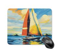 Colorful Sail Boat Square Mouse Pad Portable Computer Mousepad with Non-Slip Rubber Base 20 * 25cm Ultra-Thin Gaming Mouse Mat for Computer Laptop Office Desk Accessories