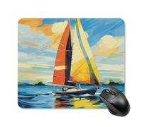Colorful Sail Boat Square Mouse Pad Portable Computer Mousepad with Non-Slip Rubber Base 25 * 30cm Ultra-Thin Gaming Mouse Mat for Computer Laptop Office Desk Accessories