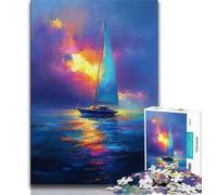 Colorful Sailboat Puzzles for Adults And Teenagers,Challenging To Complete But Fun And Humorous Birthday Present,Gifts,Wall Art (38x26cm)