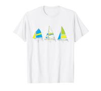 Colorful Sailboats Dinghy Optimist Sailor Value Graphic T-Shirt, Men, White, S