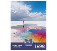 Colorful Salt Flat Pool 1000 Piece Jigsaw Puzzles Fun Challenging Modern Paisaje Family Activity Game Creativity & Gift Giving for Adults 38x26cm/1000pcs