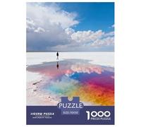 Colorful Salt Flat Pool 1000 Piece Jigsaw Puzzles Impossible Hard Challenge Modern Paisaje Classic Educational Games for The Whole Gifts for Adults And Kids Age 70x50cm/1000pcs