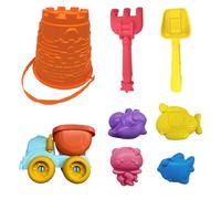 Colorful Sand Buckets - Beach Castle Building Toys, 6 Inch Portable Shovel Set with Fun, Bright Sandbox Tools with Grip, Outdoor Play Supplies, Family Games for Boys, Girls, Friends