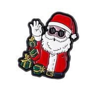 Colorful Santa Christmas Brooch Lapel Pin for Backpack Lapel Hat Decoration Holiday Party Gift Festive Jewelry Accessories