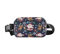 Colorful Santa Reindeer Waist Bag Fashion Gift for Women Men Teens Croose Mini Body Bag with Adjustable Shoulder Strap for Workout Running Hiking, multi-coloured, 1 size, Waist Bag