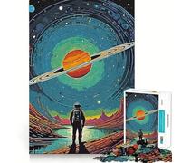 Colorful Saturn Planet Adult Jigsaw Puzzles1000 Pieces Stress Relief Play, Precise Joint, Hard Challenge, Ideal Decor (38x52cm)