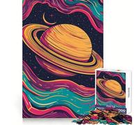 Colorful Saturn Planet Illustration Puzzles for Adults 1000 Puzzles Think Sharper, Stress Relief, Home Fun, (50x75cm)