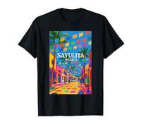 Colorful Sayulita Mexico Street Art Shirt Flags & Palm Trees T-Shirt